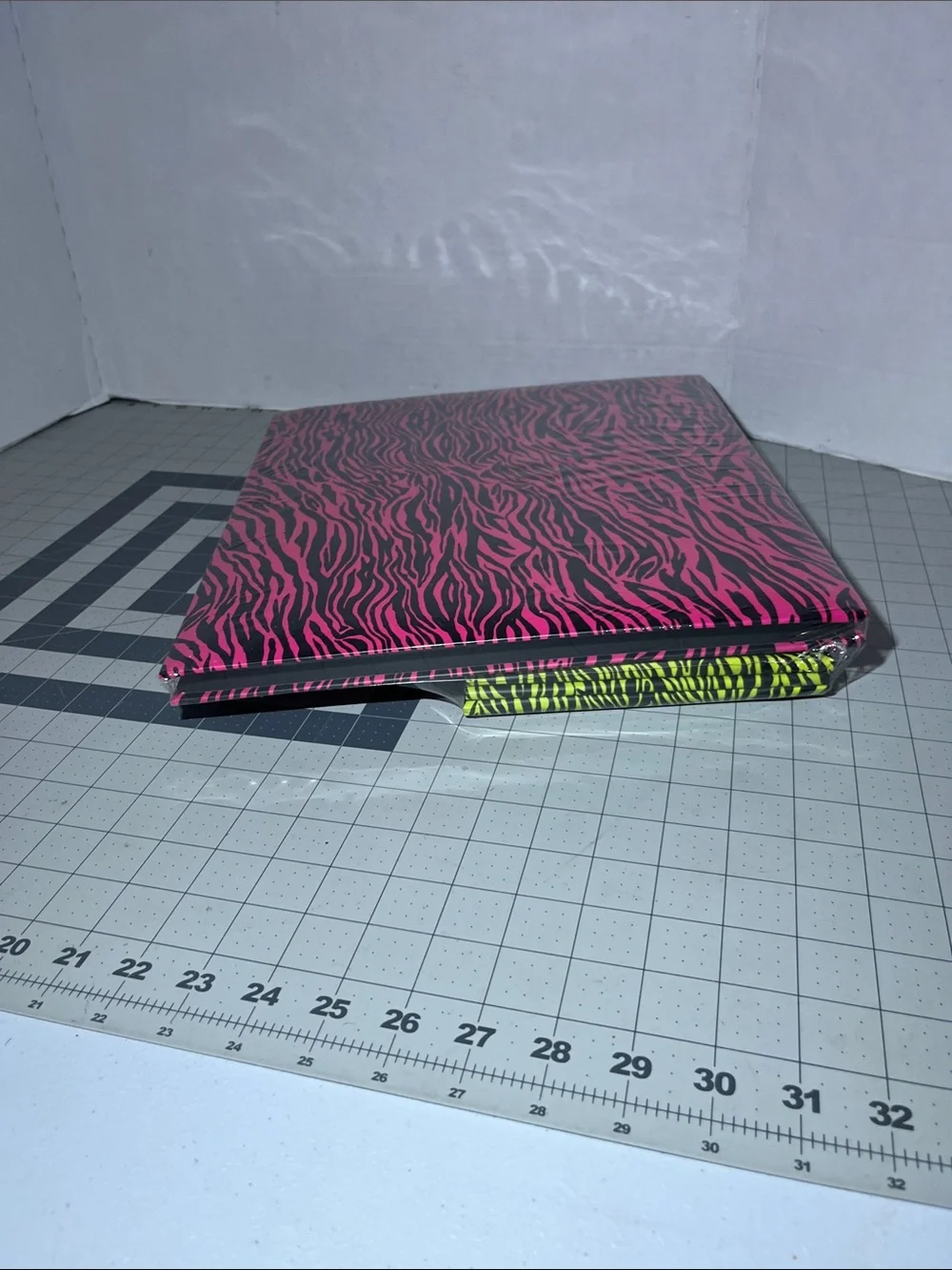 Zebra Print scrapbook Trio - Pink, White, Lime Green